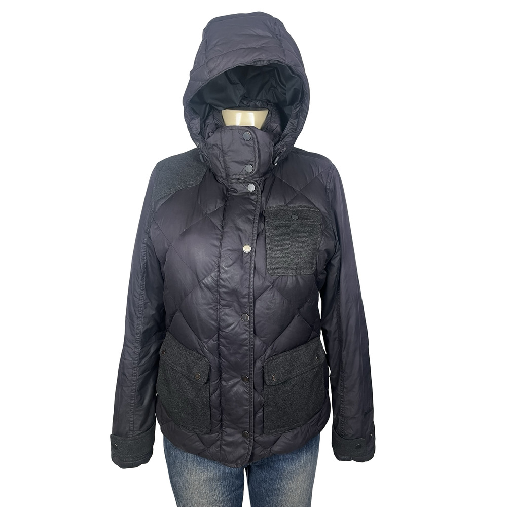 Marmot Down Puffer Jacket Womens Medium‎ 700 Fill Hooded Quilted Pockets Gray